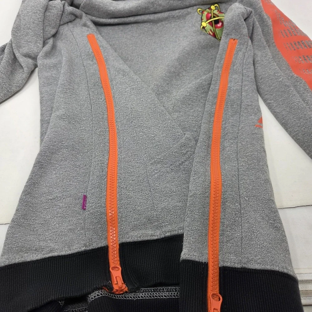 MNWKA NYC Eyeball Hoodie Mens Large Keep Watch Big Eye Side Zip‎ Gray Streetwear